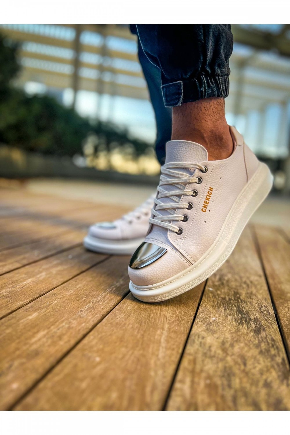 CH175 Mirror Erkek Günlük Bağcıklı Cilt Spor Sneaker Ayakkabı CBT - Beyaz Erkek Ayakkabı CH175 Mirror Erkek Günlük Bağcıklı Cilt Spor Sneaker Ayakkabı CBT - Beyaz – Chekich Erkek Ayakkabı