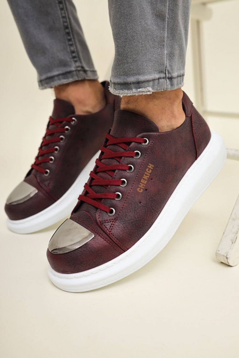 CH175 Mirror Erkek Günlük Bağcıklı Cilt Spor Sneaker Ayakkabı CBT - Bordo Erkek Ayakkabı CH175 Mirror Erkek Günlük Bağcıklı Cilt Spor Sneaker Ayakkabı CBT - Bordo – Chekich Erkek Ayakkabı