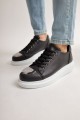 CH175 Mirror Erkek Günlük Bağcıklı Cilt Spor Sneaker Ayakkabı CBT - Siyah