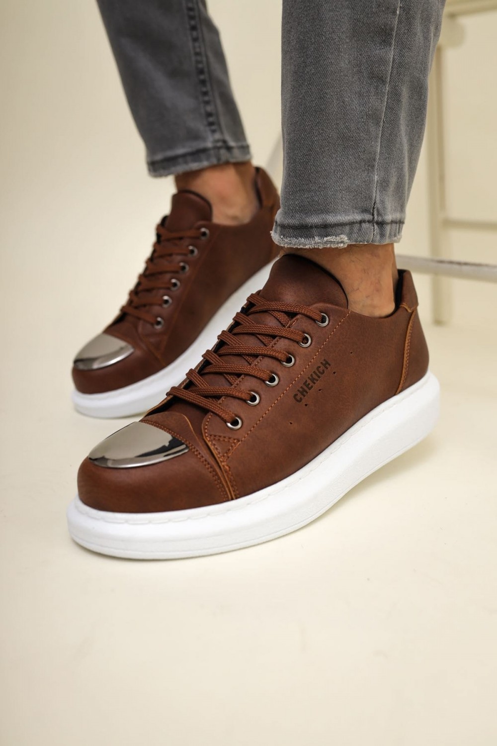 CH175 Mirror Erkek Günlük Bağcıklı Cilt Spor Sneaker Ayakkabı CBT - Taba Erkek Ayakkabı CH175 Mirror Erkek Günlük Bağcıklı Cilt Spor Sneaker Ayakkabı CBT - Taba – Chekich Erkek Ayakkabı