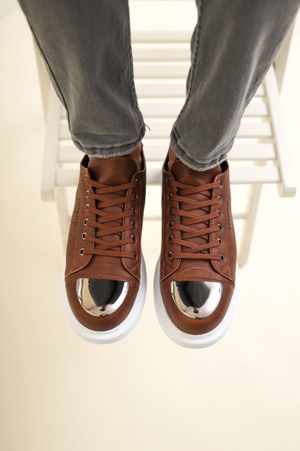 CH175 Mirror Erkek Günlük Bağcıklı Cilt Spor Sneaker Ayakkabı CBT - Taba Erkek Ayakkabı CH175 Mirror Erkek Günlük Bağcıklı Cilt Spor Sneaker Ayakkabı CBT - Taba – Chekich Erkek Ayakkabı