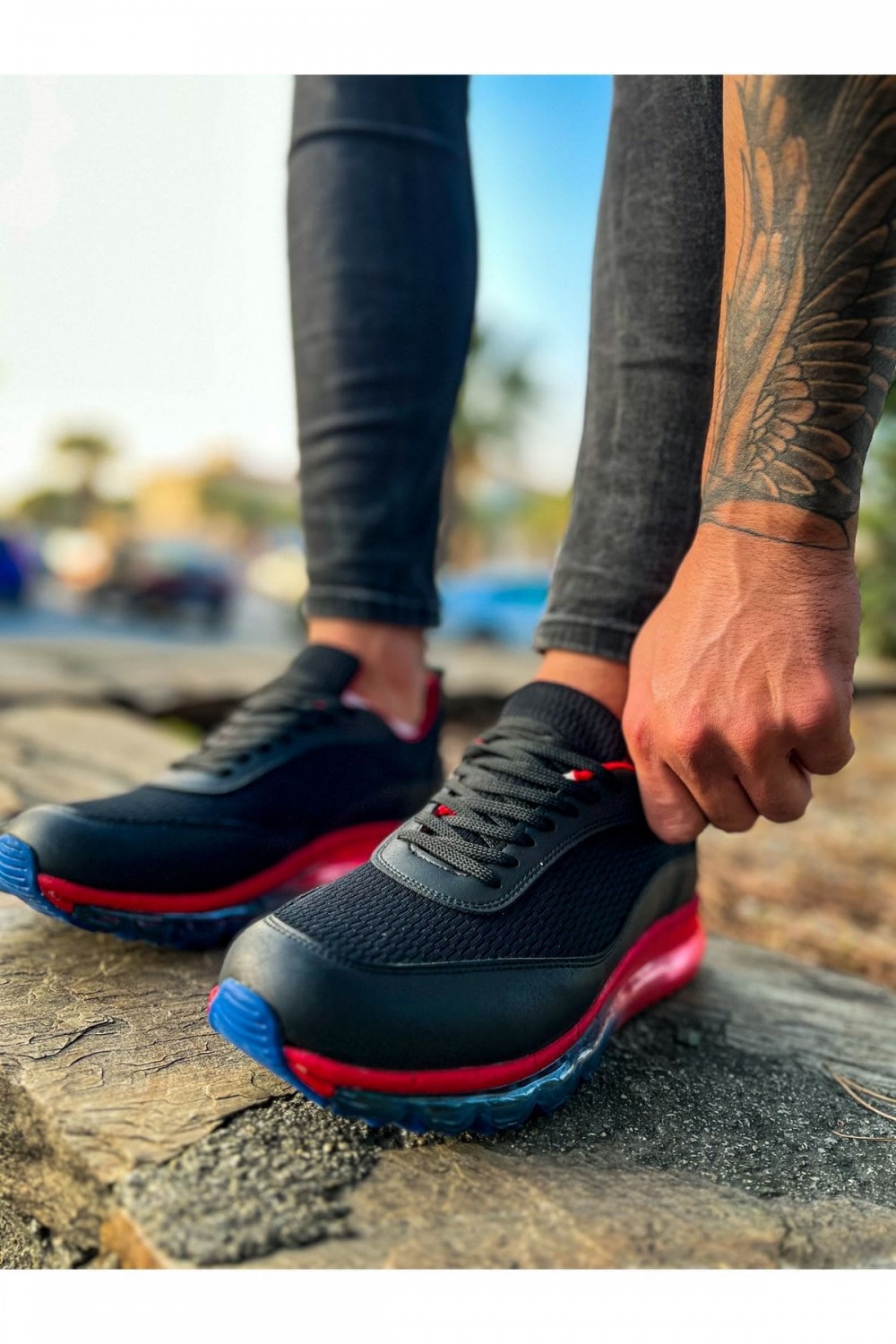 CH181 İpekyol Erkek Günlük Bağcıklı Cilt Triko Spor Sneaker Ayakkabı CTRT - Siyah/Kırmızı Erkek Ayakkabı CH181 İpekyol Erkek Günlük Bağcıklı Cilt Triko Spor Sneaker Ayakkabı CTRT - Siyah/Kırmızı – Chekich Erkek Ayakkabı