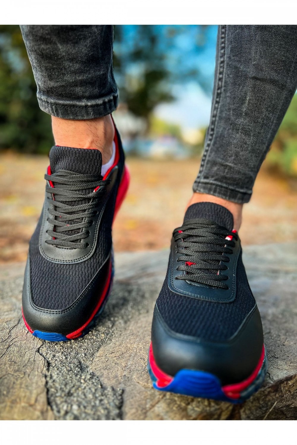 CH181 İpekyol Erkek Günlük Bağcıklı Cilt Triko Spor Sneaker Ayakkabı CTRT - Siyah/Kırmızı Erkek Ayakkabı CH181 İpekyol Erkek Günlük Bağcıklı Cilt Triko Spor Sneaker Ayakkabı CTRT - Siyah/Kırmızı – Chekich Erkek Ayakkabı