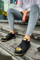 CH183 Jet Setter Mirror Erkek Günlük Bağcıklı Cilt Spor Sneaker Ayakkabı CST - Siyah/Gold – Chekich Erkek Ayakkabı