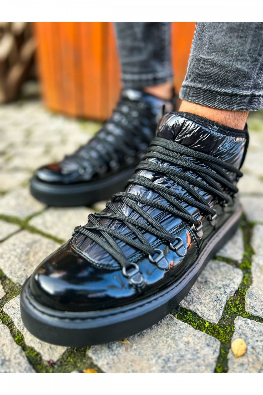 CH189 Charisma Erkek Günlük Bağcıklı Rugan Paraşüt Kumaş Spor Sneaker Ayakkabı RPKST - Siyah – Chekich Erkek Ayakkabı