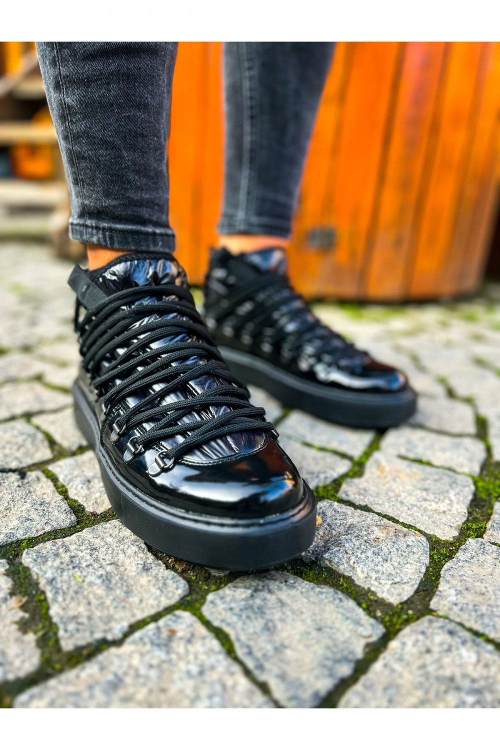 CH189 Charisma Erkek Günlük Bağcıklı Rugan Paraşüt Kumaş Spor Sneaker Ayakkabı RPKST - Siyah – Chekich Erkek Ayakkabı