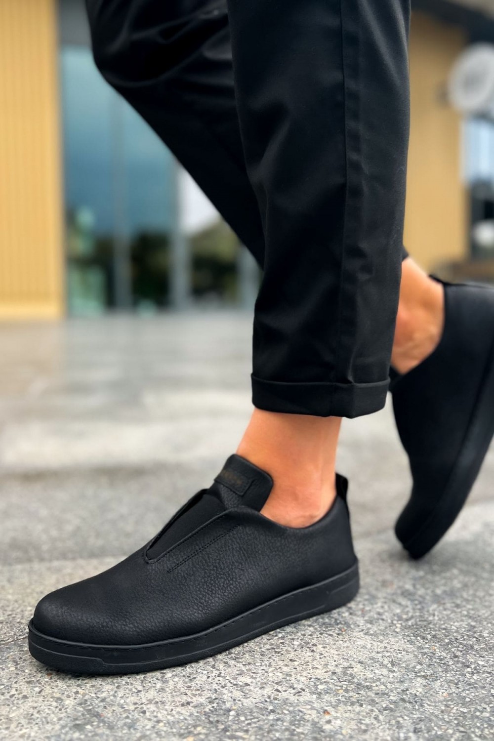 CH195 Rigidus Erkek Günlük Bağcıksız Cilt Spor Sneaker Ayakkabı CST - Siyah Erkek Ayakkabı CH195 Rigidus Erkek Günlük Bağcıksız Cilt Spor Sneaker Ayakkabı CST - Siyah – Chekich Erkek Ayakkabı