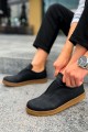 CH195 Rigidus Erkek Günlük Bağcıksız Krep Taban Cilt Spor Sneaker Ayakkabı CKT - Siyah – Chekich Erkek Ayakkabı