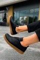 CH195 Rigidus Erkek Günlük Bağcıksız Krep Taban Cilt Spor Sneaker Ayakkabı CKT - Siyah – Chekich Erkek Ayakkabı
