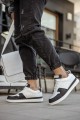 CH201 Hercules Erkek Günlük Bağcıklı Cilt Spor Sneaker Ayakkabı CBT - Beyaz/Siyah – Chekich Erkek Ayakkabı