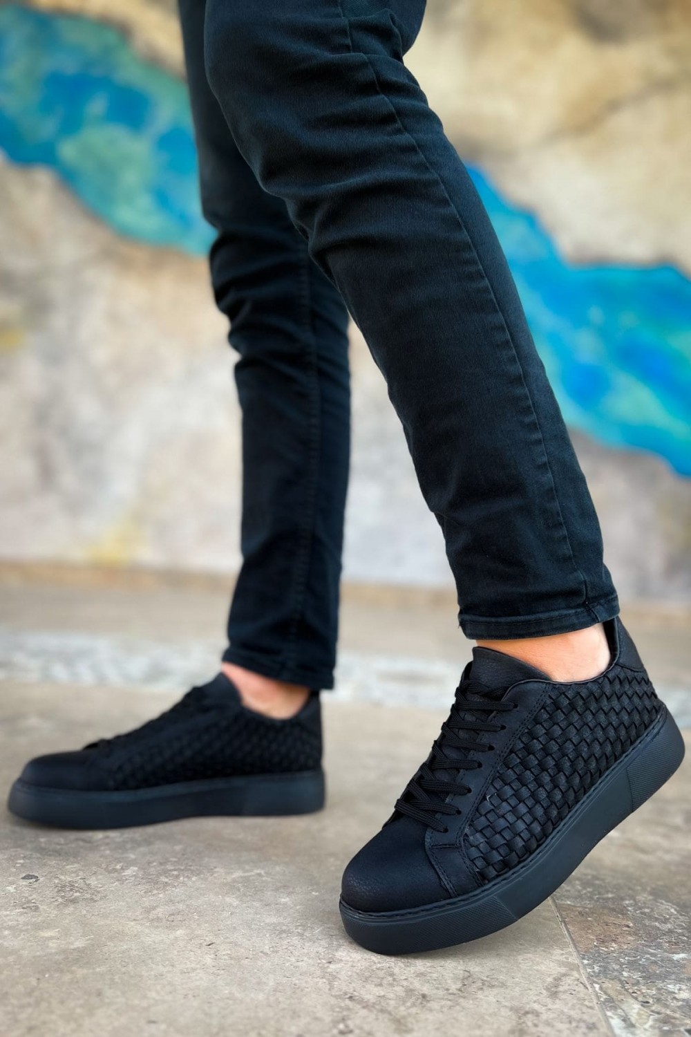 CH203 Maglieria Erkek Günlük Bağcıklı Cilt Spor Sneaker Ayakkabı CST - Siyah – Chekich Erkek Ayakkabı