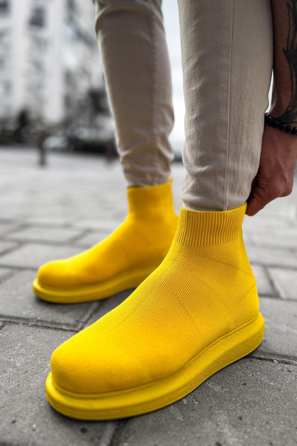 CH207 Maglieria - T Erkek Günlük Bağcıksız Triko Spor Sneaker Ayakkabı TST - Sarı Erkek Ayakkabı CH207 Maglieria - T Erkek Günlük Bağcıksız Triko Spor Sneaker Ayakkabı TST - Sarı – Chekich Erkek Ayakkabı
