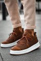 CH219 Laser Erkek Günlük Bağcıklı Cilt Spor Sneaker Ayakkabı CBT - Taba – Chekich Erkek Ayakkabı