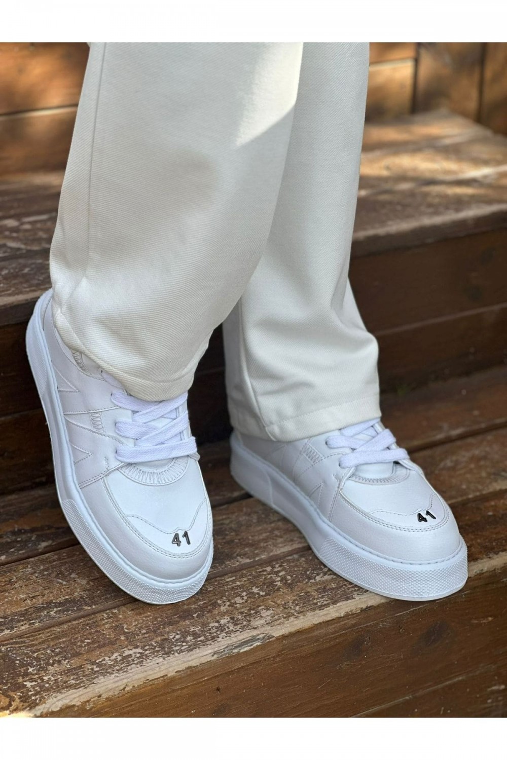 CH2407 Star - X Erkek Günlük Bağcıklı Cilt Spor Sneaker Ayakkabı CBT - Beyaz Erkek Ayakkabı CH2407 Star - X Erkek Günlük Bağcıklı Cilt Spor Sneaker Ayakkabı CBT - Beyaz – Chekich Erkek Ayakkabı
