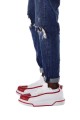 CH241 Signature Line Up Erkek Günlük Bağcıklı Cilt Spor Sneaker Ayakkabı CBT - Beyaz/Kırmızı