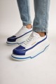CH241 Signature Line Up Erkek Günlük Bağcıklı Cilt Spor Sneaker Ayakkabı CBT - Beyaz/Mavi