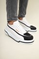 CH241 Signature Line Up Erkek Günlük Bağcıklı Cilt Spor Sneaker Ayakkabı CBT - Beyaz/Siyah