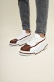 CH241 Signature Line Up Erkek Günlük Bağcıklı Cilt Spor Sneaker Ayakkabı CBT - Beyaz/Taba
