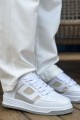 CH2410 Avax Erkek Günlük Bağcıklı Cilt Spor Sneaker Ayakkabı CBT - Beyaz/Bej – Chekich Erkek Ayakkabı