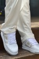 CH2410 Avax Erkek Günlük Bağcıklı Cilt Spor Sneaker Ayakkabı CBT - Beyaz/Bej – Chekich Erkek Ayakkabı