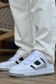 CH2410 Avax Erkek Günlük Bağcıklı Cilt Spor Sneaker Ayakkabı CBT - Beyaz/Siyah – Chekich Erkek Ayakkabı