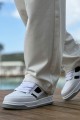 CH2410 Avax Erkek Günlük Bağcıklı Cilt Spor Sneaker Ayakkabı CBT - Beyaz/Siyah – Chekich Erkek Ayakkabı