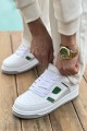 CH2410 Avax Erkek Günlük Bağcıklı Cilt Spor Sneaker Ayakkabı CBT - Beyaz/Yeşil