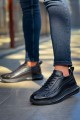 CH2419 Cools Erkek Günlük Bağcıklı Cilt Rugan Spor Sneaker Ayakkabı CRST - Siyah – Chekich Erkek Ayakkabı