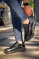 CH2419 Cools Erkek Günlük Bağcıklı Rugan Cilt Spor Sneaker Ayakkabı RCST - Siyah – Chekich Erkek Ayakkabı