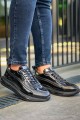 CH2419 Cools Erkek Günlük Bağcıklı Rugan Cilt Spor Sneaker Ayakkabı RCST - Siyah – Chekich Erkek Ayakkabı