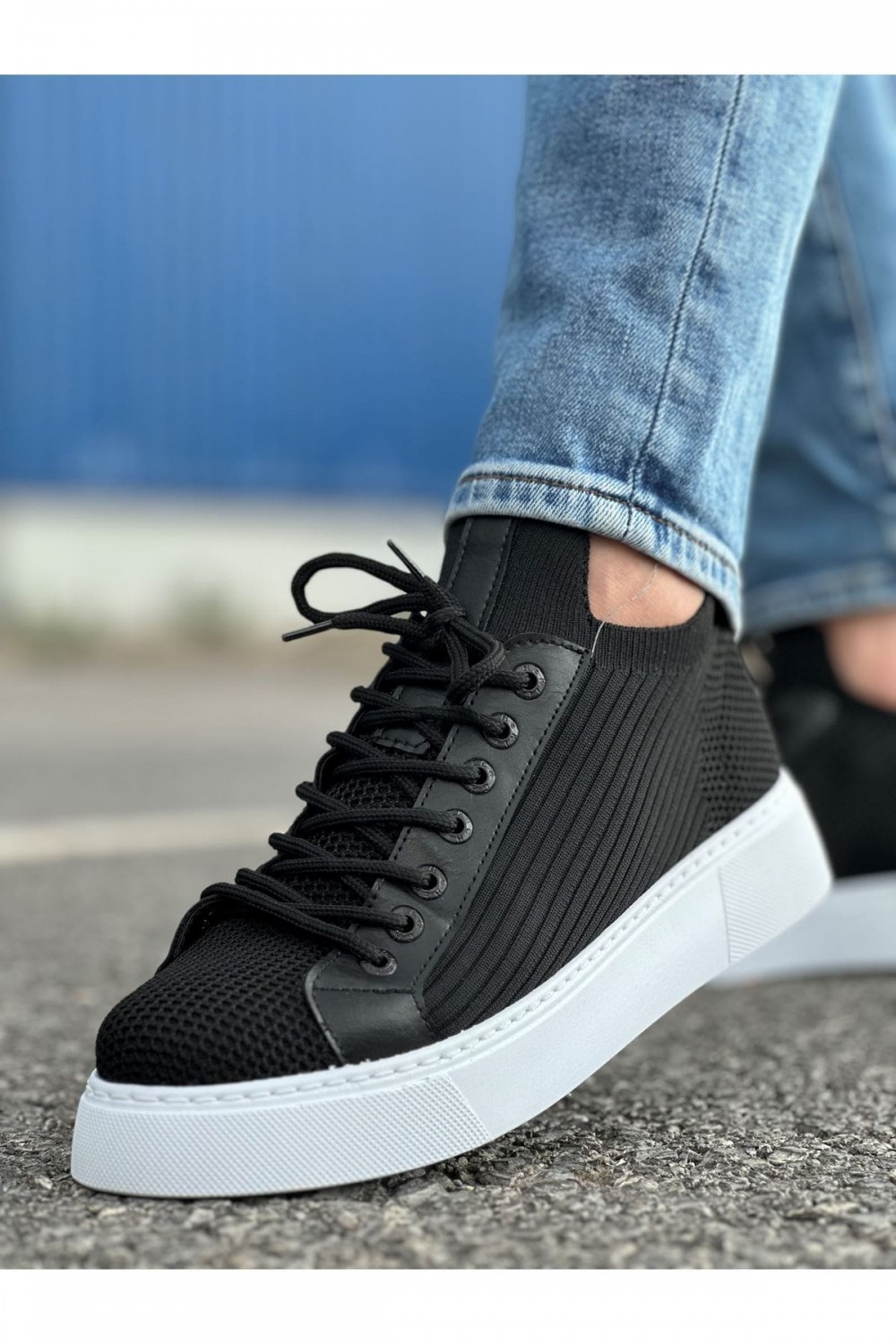 CH2423 During Erkek Günlük Bağcıklı Triko Spor Sneaker Ayakkabı TBT - Siyah Erkek Ayakkabı CH2423 During Erkek Günlük Bağcıklı Triko Spor Sneaker Ayakkabı TBT - Siyah – Chekich Erkek Ayakkabı