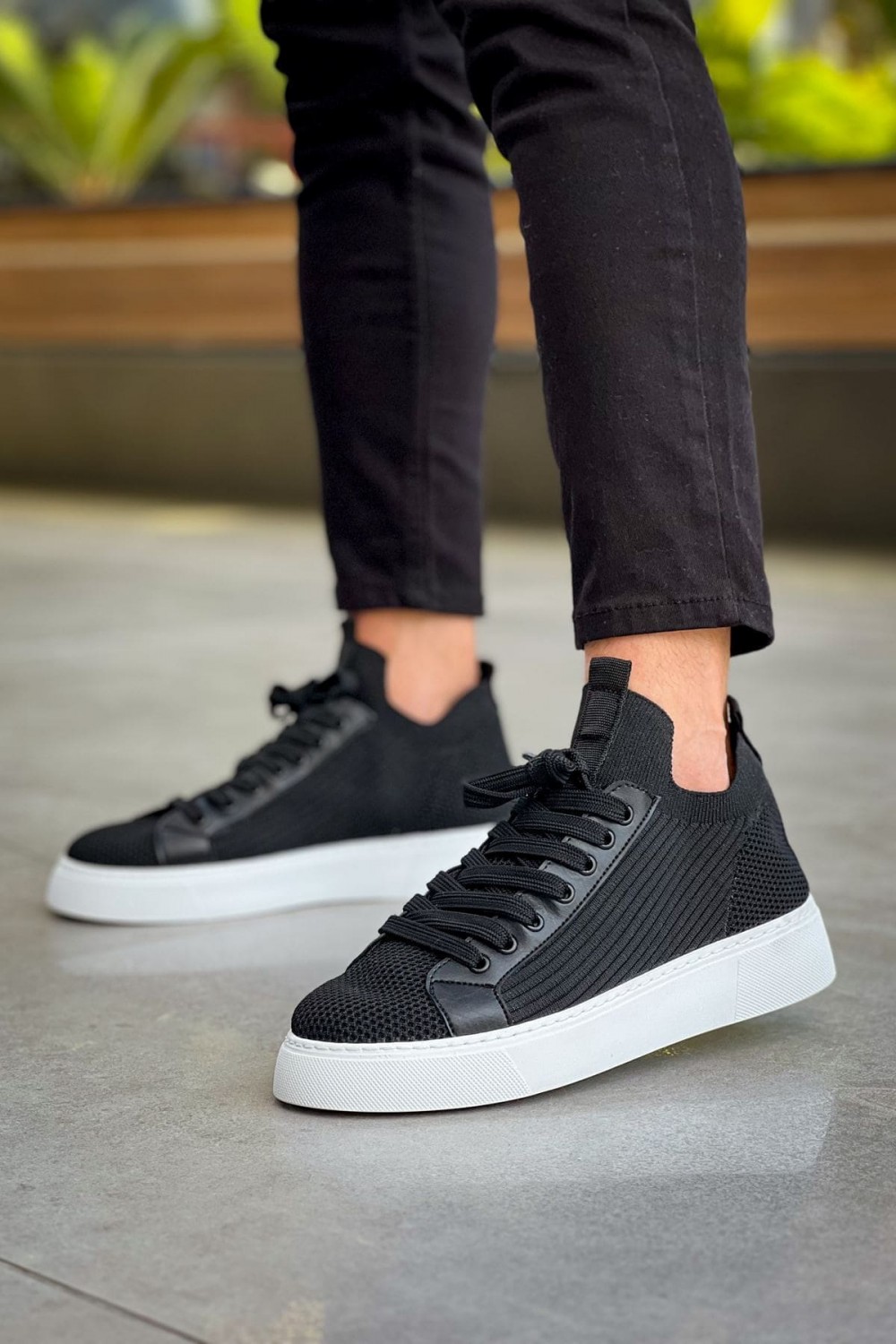 CH2423 During Erkek Günlük Bağcıklı Triko Spor Sneaker Ayakkabı TBT - Siyah Erkek Ayakkabı CH2423 During Erkek Günlük Bağcıklı Triko Spor Sneaker Ayakkabı TBT - Siyah – Chekich Erkek Ayakkabı