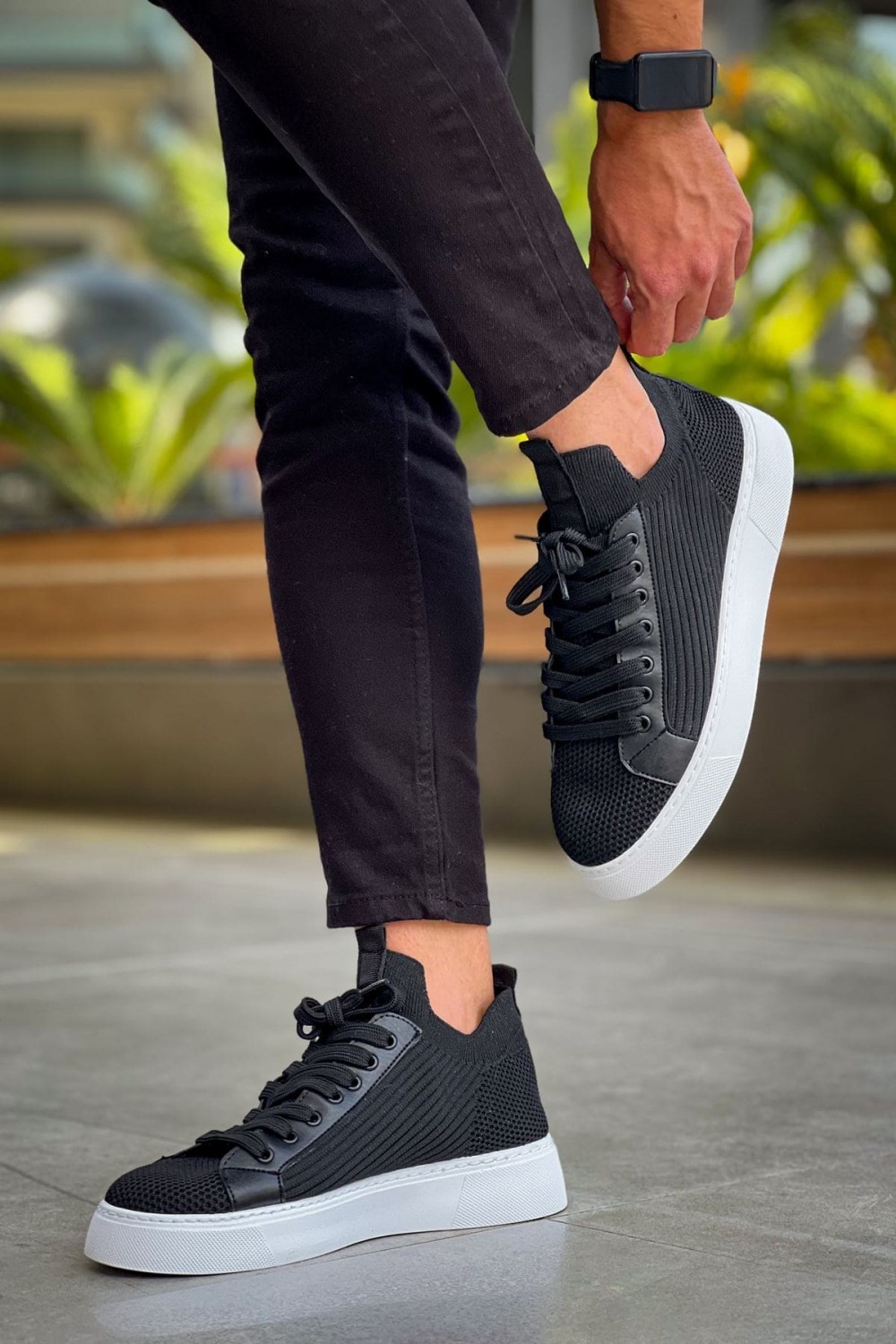 CH2423 During Erkek Günlük Bağcıklı Triko Spor Sneaker Ayakkabı TBT - Siyah Erkek Ayakkabı CH2423 During Erkek Günlük Bağcıklı Triko Spor Sneaker Ayakkabı TBT - Siyah – Chekich Erkek Ayakkabı