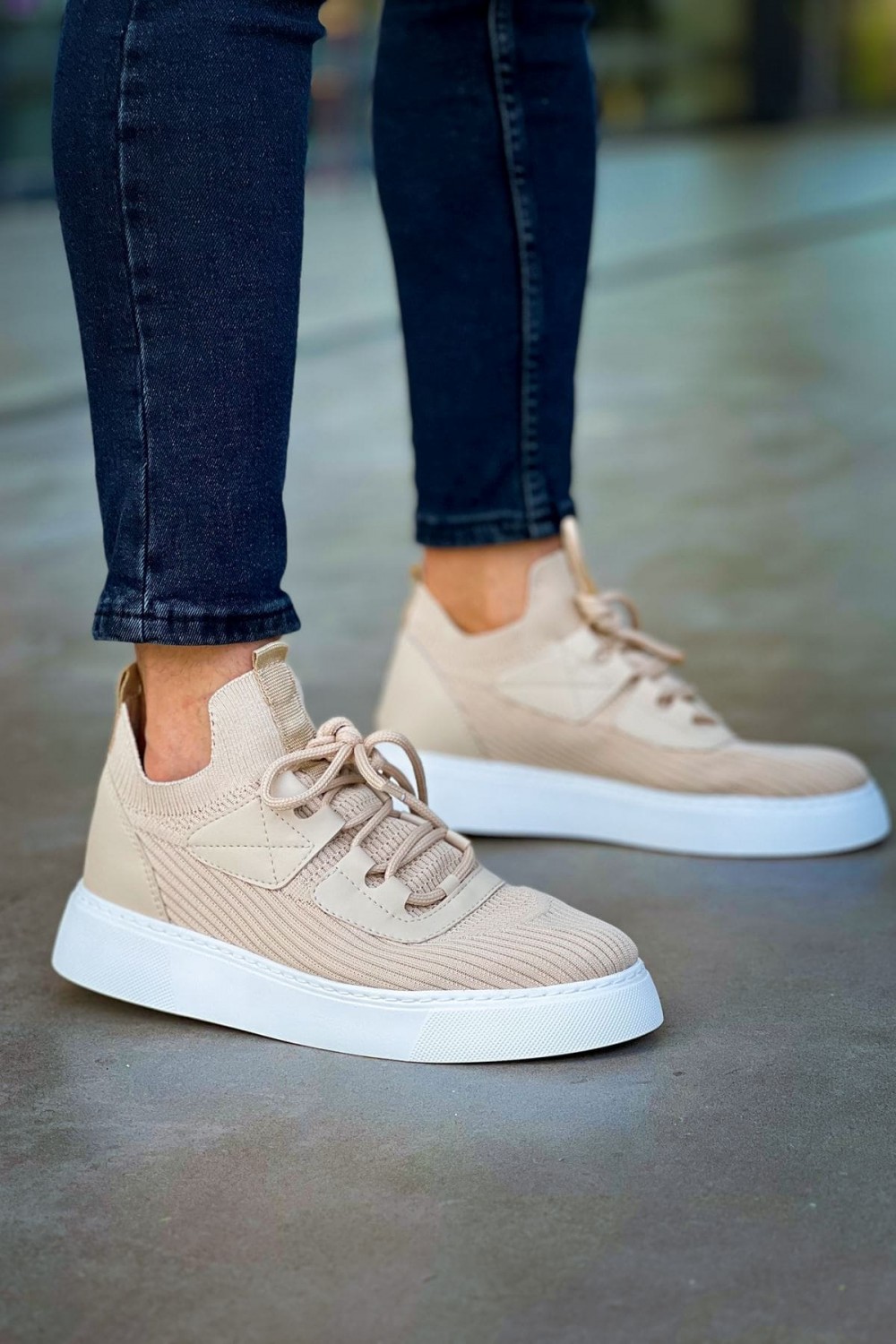 CH2425 Yezz Erkek Günlük Bağcıklı Triko Spor Sneaker Ayakkabı TBT - Bej Erkek Ayakkabı CH2425 Yezz Erkek Günlük Bağcıklı Triko Spor Sneaker Ayakkabı TBT - Bej – Chekich Erkek Ayakkabı