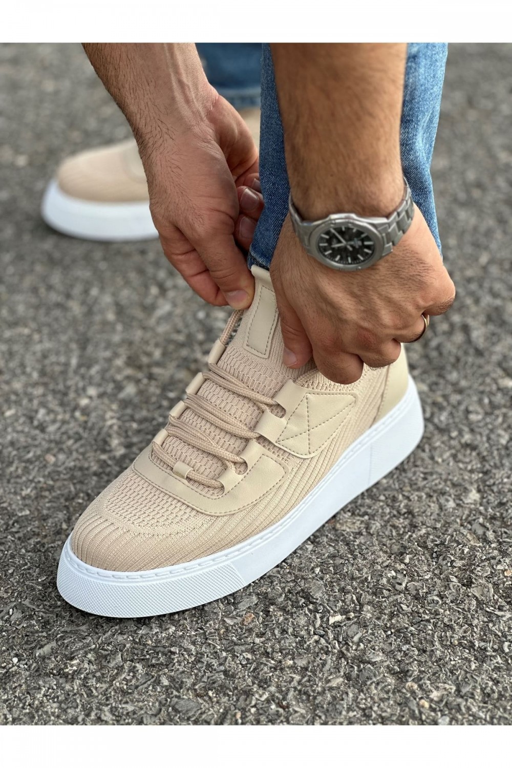 CH2425 Yezz Erkek Günlük Bağcıklı Triko Spor Sneaker Ayakkabı TBT - Bej Erkek Ayakkabı CH2425 Yezz Erkek Günlük Bağcıklı Triko Spor Sneaker Ayakkabı TBT - Bej – Chekich Erkek Ayakkabı