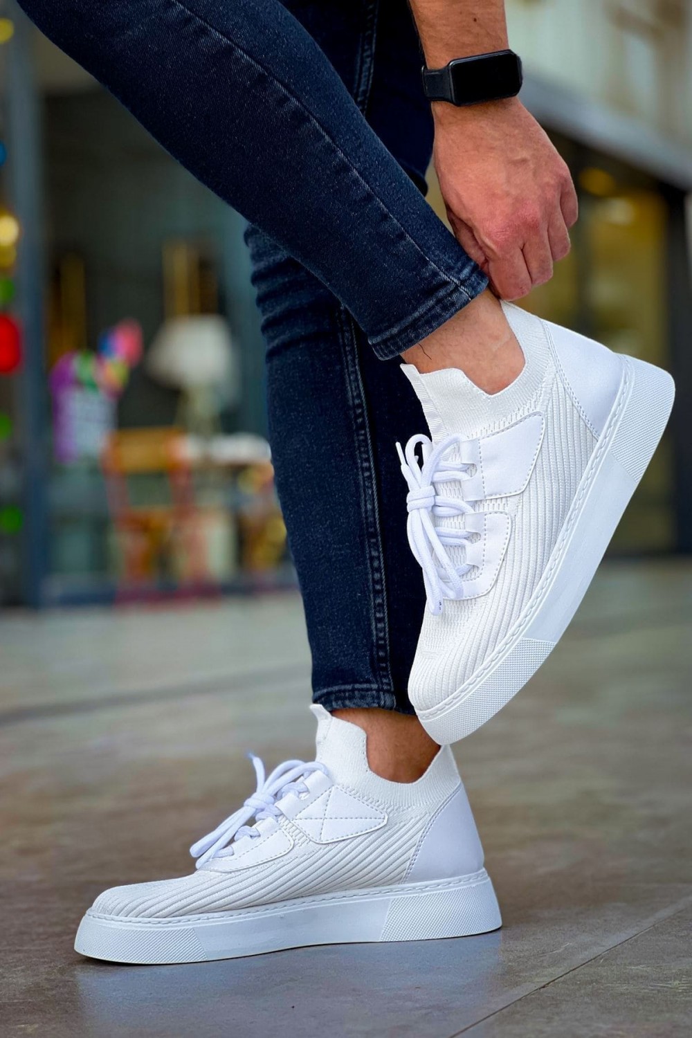 CH2425 Yezz Erkek Günlük Bağcıklı Triko Spor Sneaker Ayakkabı TBT - Beyaz Erkek Ayakkabı CH2425 Yezz Erkek Günlük Bağcıklı Triko Spor Sneaker Ayakkabı TBT - Beyaz – Chekich Erkek Ayakkabı