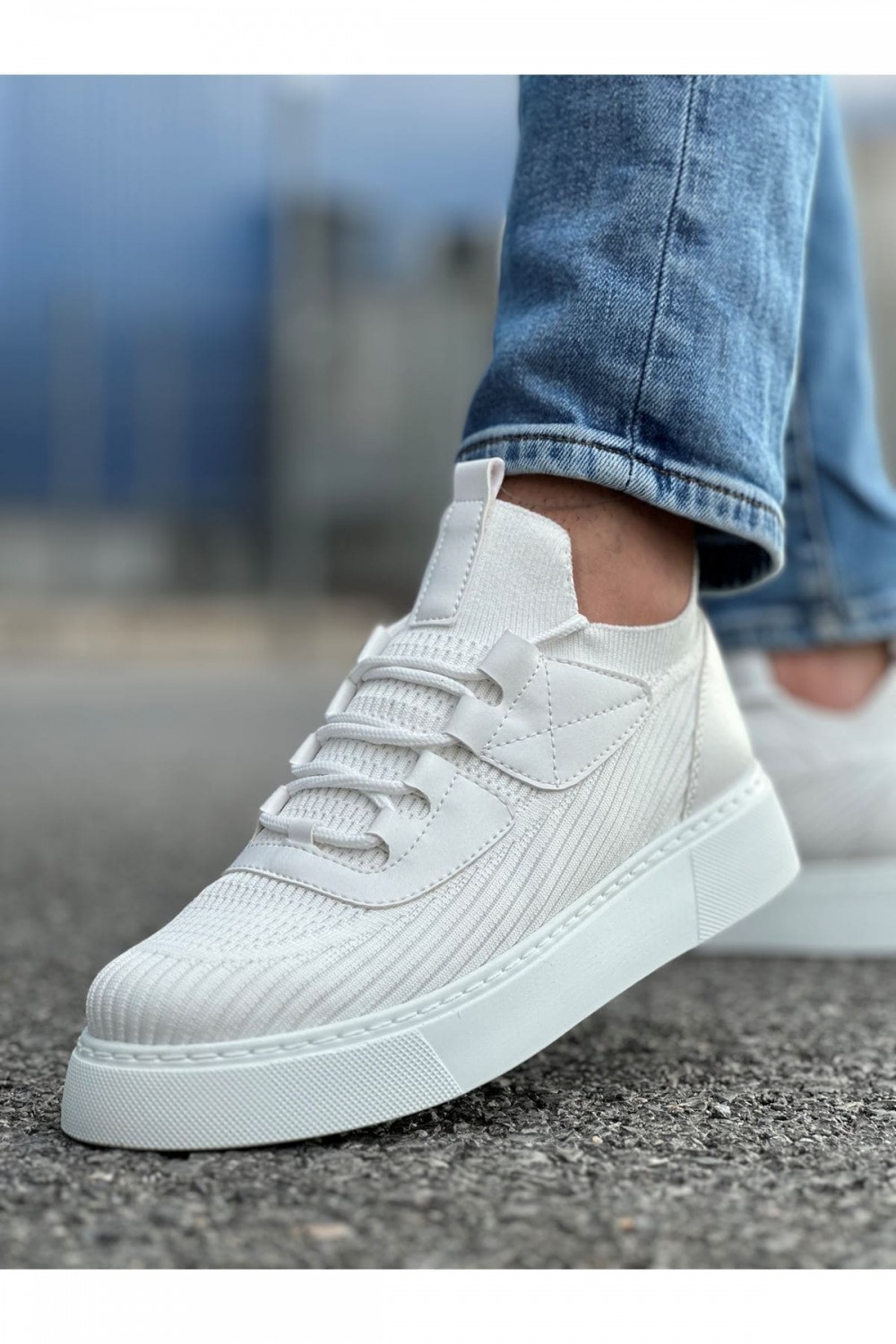 CH2425 Yezz Erkek Günlük Bağcıklı Triko Spor Sneaker Ayakkabı TBT - Beyaz Erkek Ayakkabı CH2425 Yezz Erkek Günlük Bağcıklı Triko Spor Sneaker Ayakkabı TBT - Beyaz – Chekich Erkek Ayakkabı
