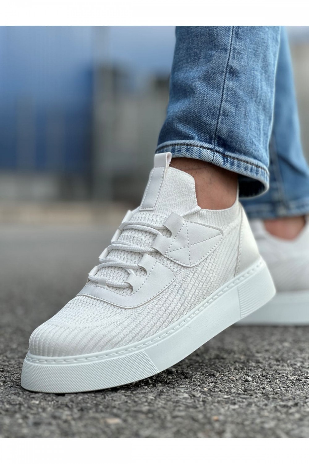 CH2425 Yezz Erkek Günlük Bağcıklı Triko Spor Sneaker Ayakkabı TBT - Beyaz Erkek Ayakkabı CH2425 Yezz Erkek Günlük Bağcıklı Triko Spor Sneaker Ayakkabı TBT - Beyaz – Chekich Erkek Ayakkabı