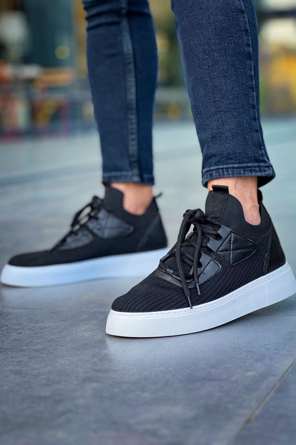 CH2425 Yezz Erkek Günlük Bağcıklı Triko Spor Sneaker Ayakkabı TBT - Siyah Erkek Ayakkabı CH2425 Yezz Erkek Günlük Bağcıklı Triko Spor Sneaker Ayakkabı TBT - Siyah – Chekich Erkek Ayakkabı