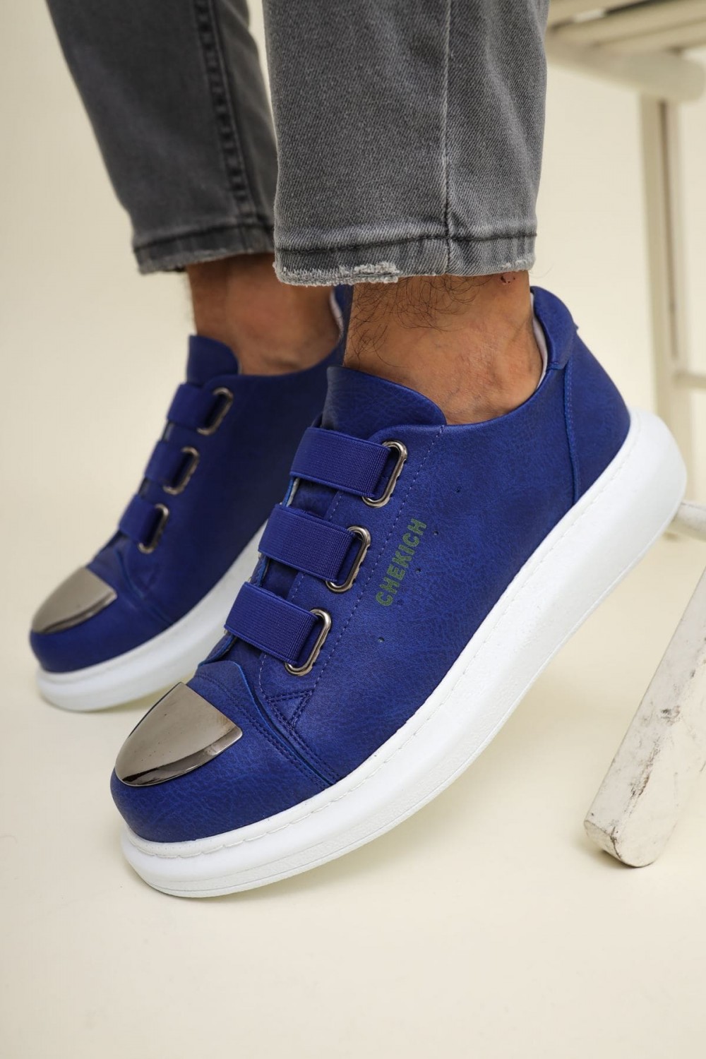 CH251 Mirror Erkek Günlük Lastikli Cilt Spor Sneaker Ayakkabı CBT - Mavi Erkek Ayakkabı CH251 Mirror Erkek Günlük Lastikli Cilt Spor Sneaker Ayakkabı CBT - Mavi – Chekich Erkek Ayakkabı