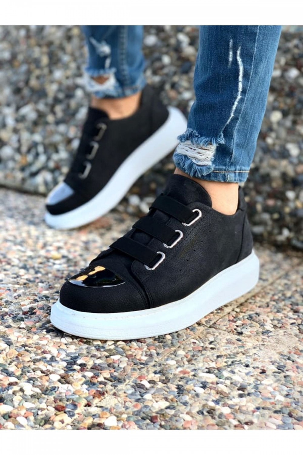 CH251 Mirror Erkek Günlük Lastikli Cilt Spor Sneaker Ayakkabı CBT - Siyah Erkek Ayakkabı CH251 Mirror Erkek Günlük Lastikli Cilt Spor Sneaker Ayakkabı CBT - Siyah – Chekich Erkek Ayakkabı