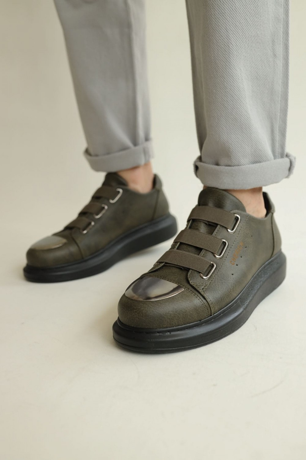CH251 Mirror Erkek Günlük Lastikli Cilt Spor Sneaker Ayakkabı CST - Haki Erkek Ayakkabı CH251 Mirror Erkek Günlük Lastikli Cilt Spor Sneaker Ayakkabı CST - Haki – Chekich Erkek Ayakkabı