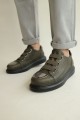 CH251 Mirror Erkek Günlük Lastikli Cilt Spor Sneaker Ayakkabı CST - Haki