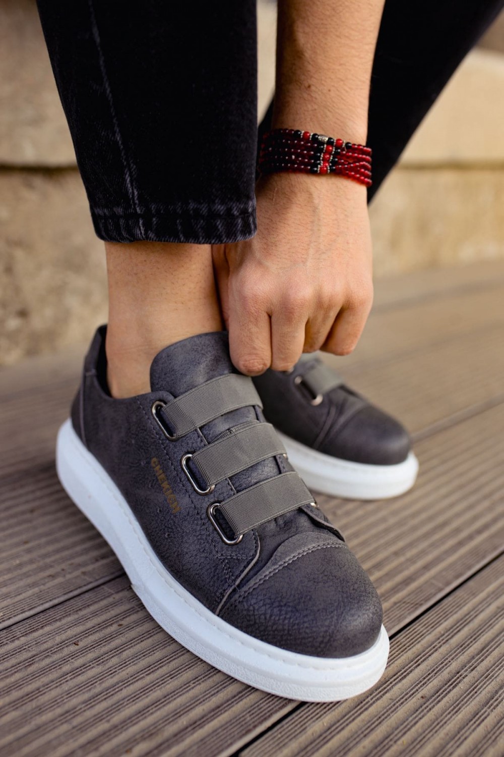 CH253 Mirror Non Erkek Günlük Lastikli Cilt Spor Sneaker Ayakkabı CBT - Antrasit – Chekich Erkek Ayakkabı