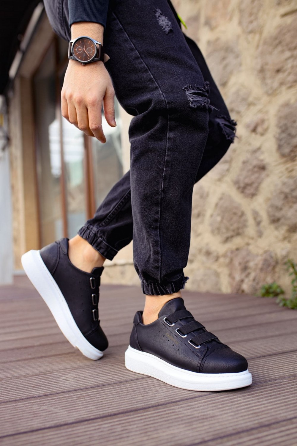 CH253 Mirror Non Erkek Günlük Lastikli Cilt Spor Sneaker Ayakkabı CBT - Siyah Erkek Ayakkabı CH253 Mirror Non Erkek Günlük Lastikli Cilt Spor Sneaker Ayakkabı CBT - Siyah – Chekich Erkek Ayakkabı
