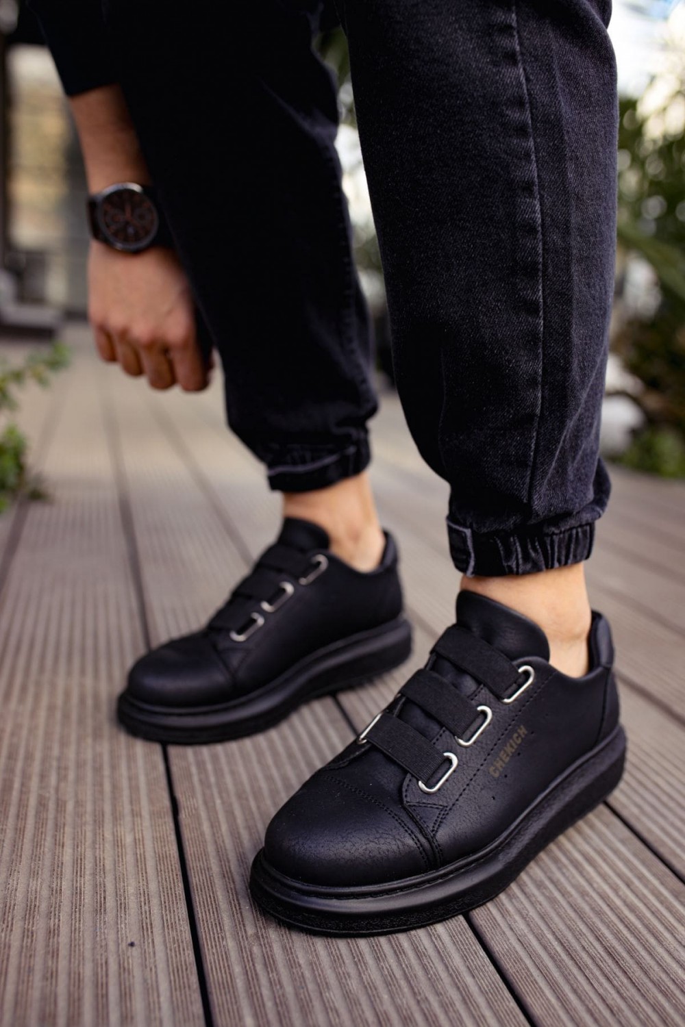 CH253 Mirror Non Erkek Günlük Lastikli Cilt Spor Sneaker Ayakkabı CST - Siyah Erkek Ayakkabı CH253 Mirror Non Erkek Günlük Lastikli Cilt Spor Sneaker Ayakkabı CST - Siyah – Chekich Erkek Ayakkabı