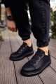 CH253 Mirror Non Erkek Günlük Lastikli Cilt Spor Sneaker Ayakkabı CST - Siyah Erkek Ayakkabı CH253 Mirror Non Erkek Günlük Lastikli Cilt Spor Sneaker Ayakkabı CST - Siyah – Chekich Erkek Ayakkabı