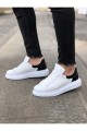 CH256 Estrella Erkek Günlük Bağcıklı Cilt Spor Sneaker Ayakkabı CBT - Beyaz/Siyah – Chekich Erkek Ayakkabı