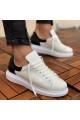 CH256 Estrella Erkek Günlük Bağcıklı Cilt Spor Sneaker Ayakkabı CBT - Beyaz/Siyah – Chekich Erkek Ayakkabı