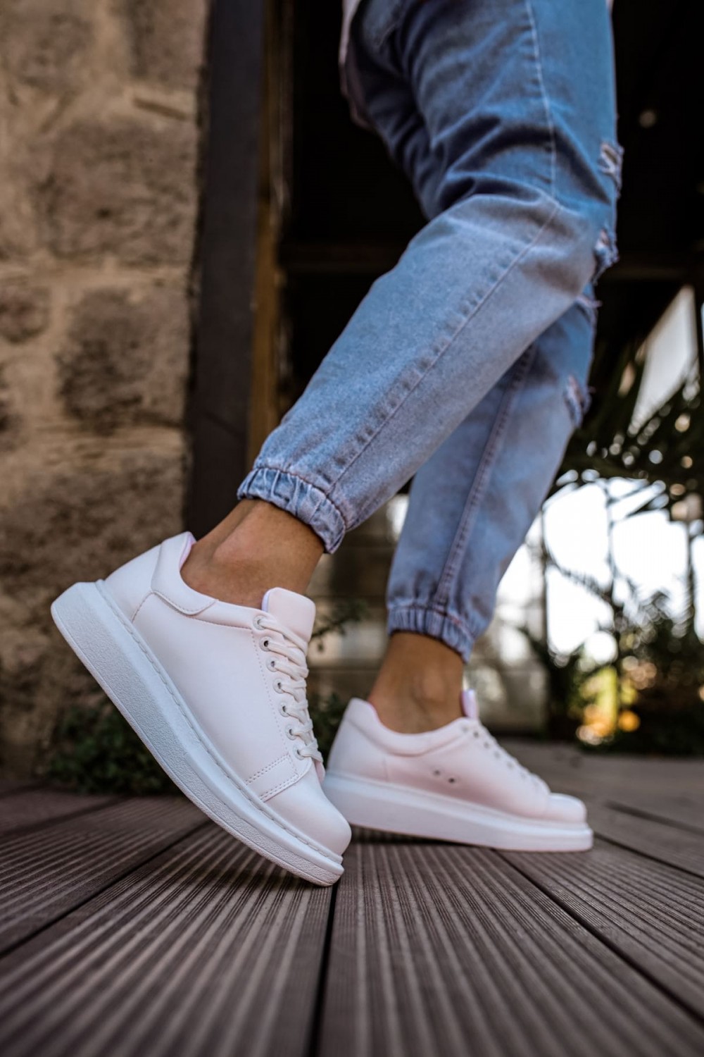 CH257 Estrellas Erkek Günlük Bağcıklı Cilt Spor Sneaker Ayakkabı CBT - Beyaz – Chekich Erkek Ayakkabı
